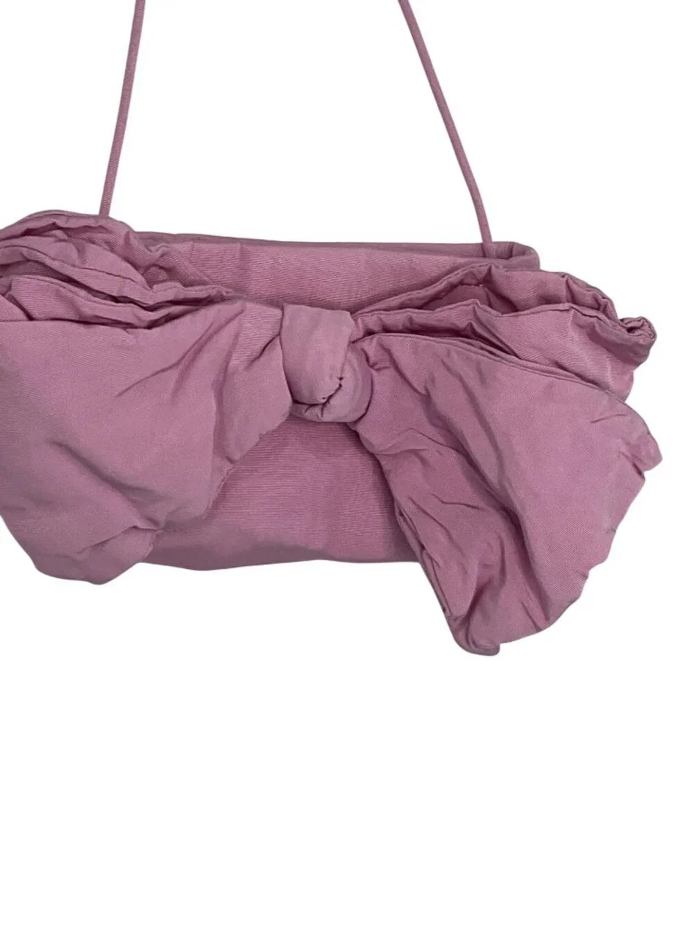 Loeffler Randall Valerie Pink Moire Bow Clutch in Powder Pink Womens Shoulder